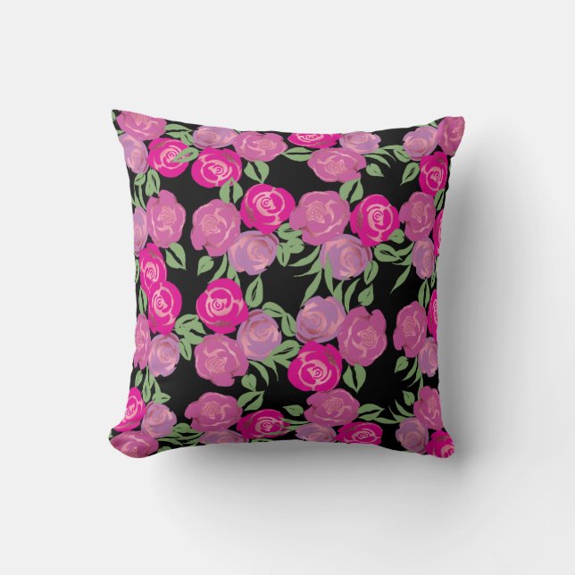 Coussin rose Roses (Recto)