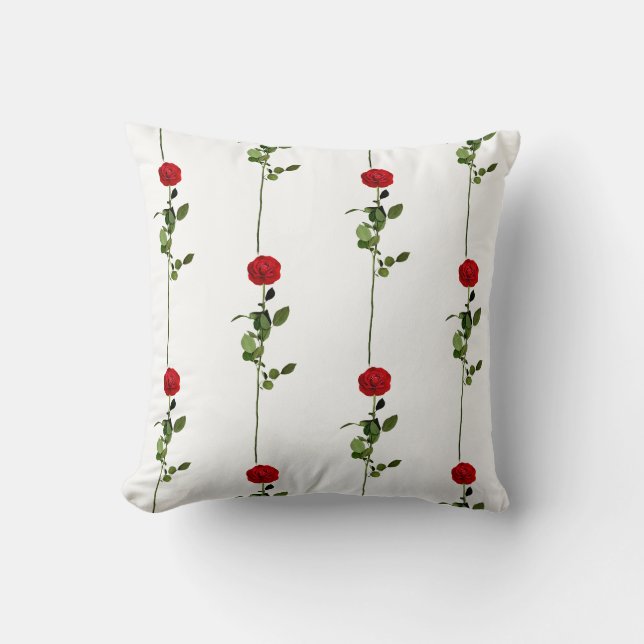 Coussin Rose rouge élégant (Recto)