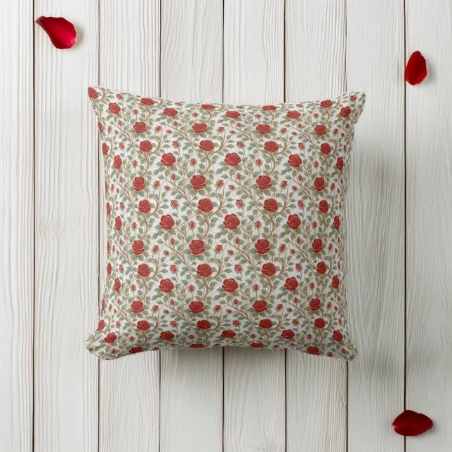 Coussin Rose rouge entrelacée (Créateur téléchargé)