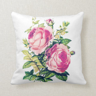 Coussin Rose RUSTIQUE, Design Floral ANTIQUE