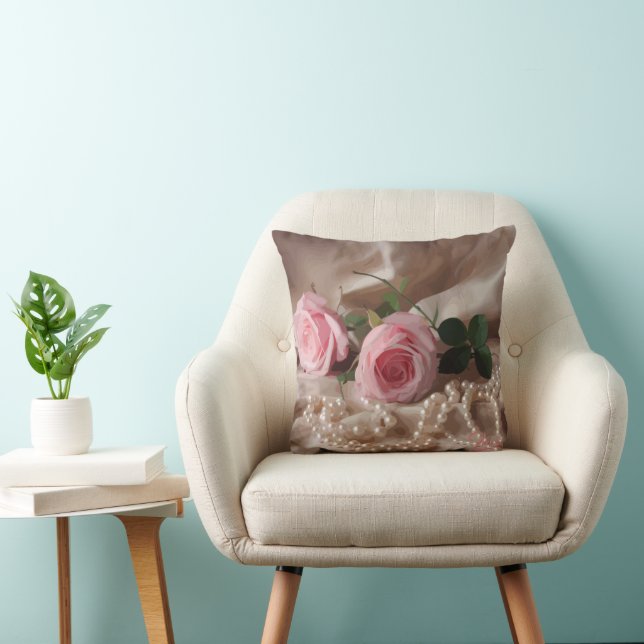 Coussin Rose Silken (Chaise)