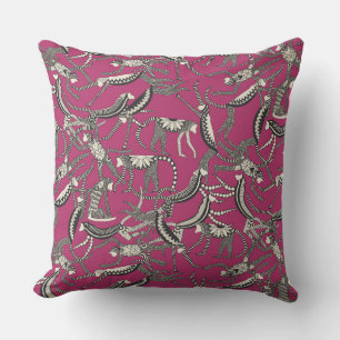 Coussin rose singe