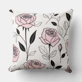 Coussin rose stylisé rose