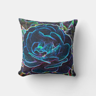 Coussin Rose tourbillonnant Blue Neon