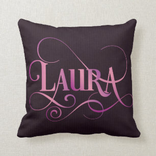 Coussin Rose tourbillonnant personnalisé de Laura de