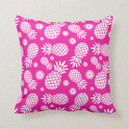 Coussin rose tropical de fleurs graphiques