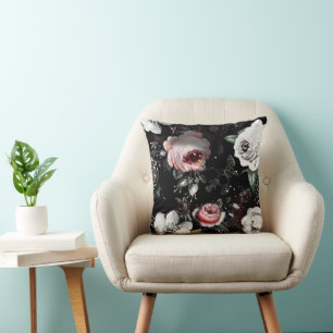 Coussin Rose Victorienne Couleurs Florales Audacieuses