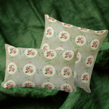 Rose vintage Doily Green Damask