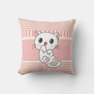 Coussin Rosée Dusty Modelée avec Kitten Caractère mignon L