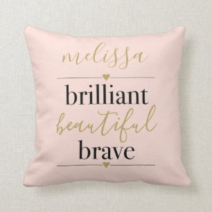 Coussin Rosée Noire Personnalisé Brillant Beau Brave