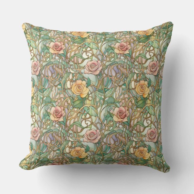 Coussin Roses Art nouveau chic (Recto)
