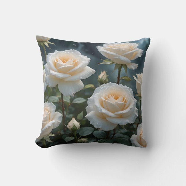 Coussin Roses blanches (Recto)