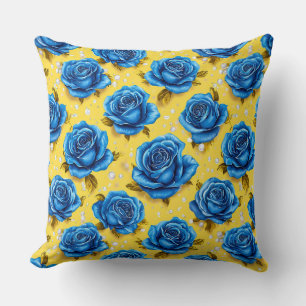 Coussin Roses bleues 3d