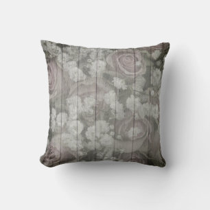 Coussin Roses chics de pays gris gris