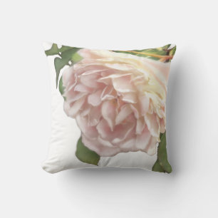 Coussin Roses de pêche à l'ivoire