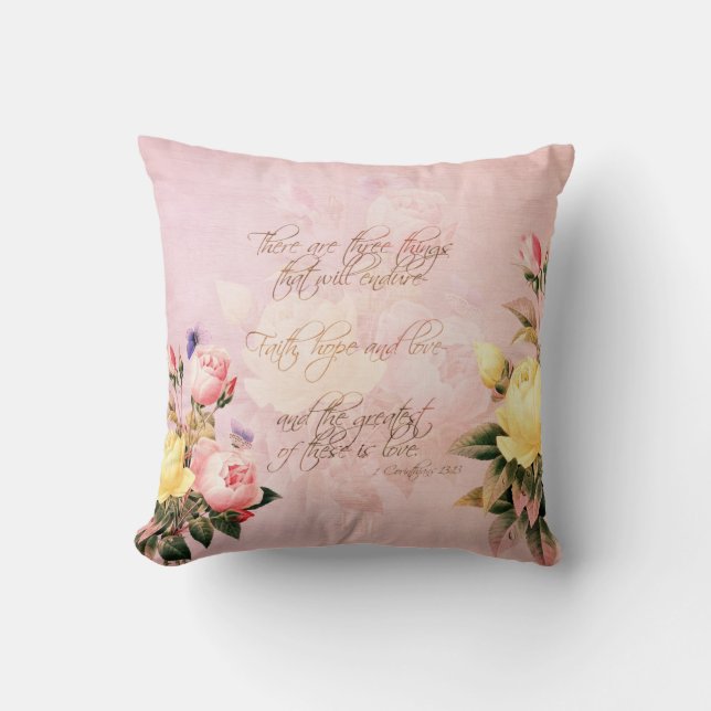 Coussin Roses d'espoir et d'amour de foi (Recto)