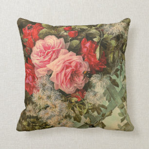 Coussin Roses et clématite sur une pilule de MoJo