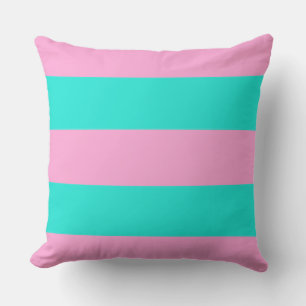 Coussin Roses gaies et Grandes vertes à la menthe