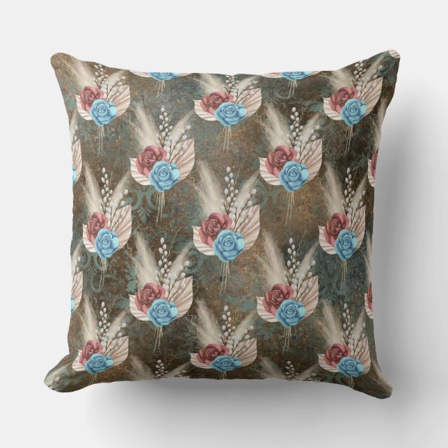 Coussin Roses in a Fleur de Lis Background (Recto)