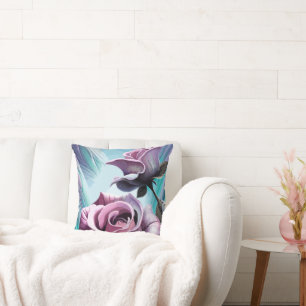 Coussin Roses radieux : Parfaitement rose et violet pétale