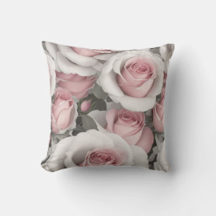 Coussin Roses roses et blanches