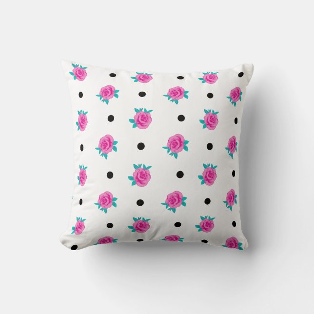 Coussin Roses roses et Pois roses - Whimsy Home Patterned (Recto)