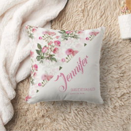 Coussin Roses roses peintes