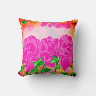 Coussin Roses roses vives lancent l'oreiller