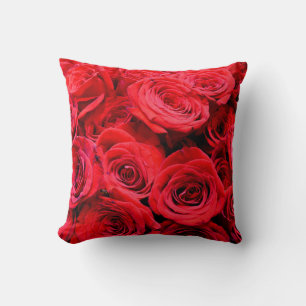 Coussin Roses rouges fleurs rouges