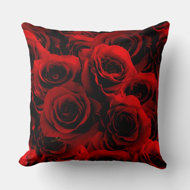 Coussin Roses rouges foncées Pour vous (Recto)