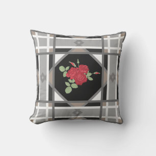 Coussin Roses rouges, rétro