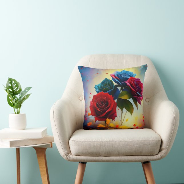 Coussin Roses Tricolore, Cuisine (Chaise)