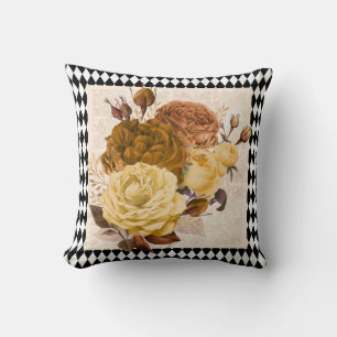 Coussin Roses vintages du jardin Arlequin
