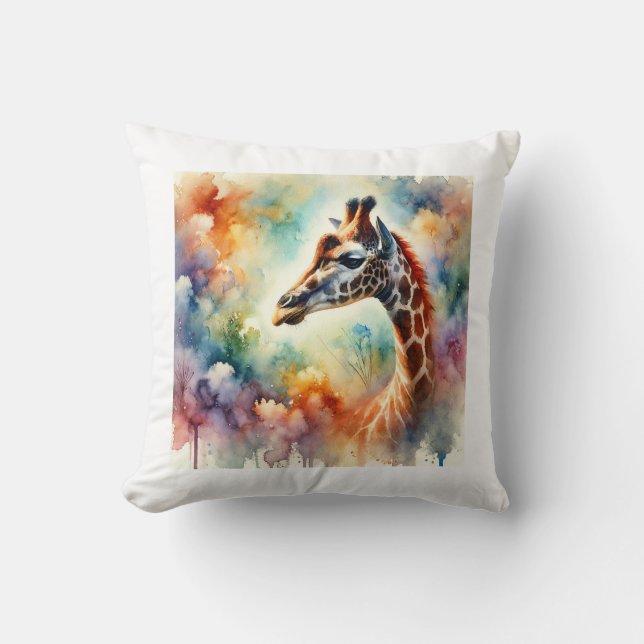 Coussin Rothschilds giraffe 150624AREF105 - Watercolor (Recto)