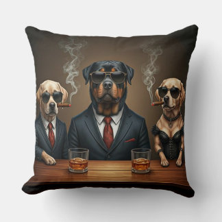 Coussin Rottie, Lab et Chihuahua Rencontre avec des chiens