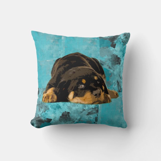 Coussin Rottweiler - chiot de Metzgerhund (Recto)