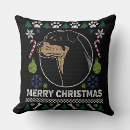 Coussin Rottweiler Rottie Joyeux Joyeux Noël Doux moche
