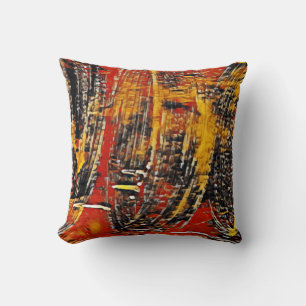 Coussin Roue circulaire Abstraite rouge rouge noir