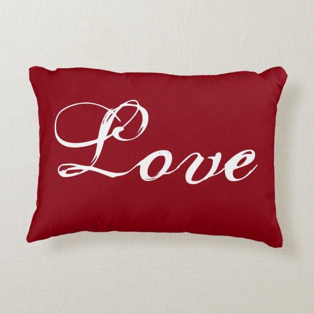 Coussin rouge "Amour" avec Damask Back (Dos)