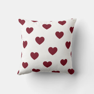 Coussin Rouge Blanc Cozy Moderne Romantique Chic Cœur
