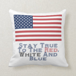 Coussin Rouge, blanc et bleu