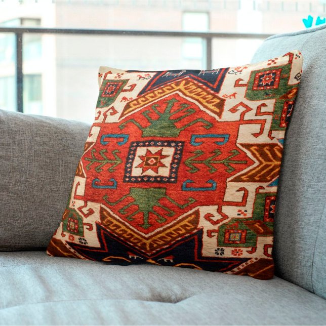 Coussin Rouge brûlé Konya Central Anatolian Kilim Rug (Créateur téléchargé)