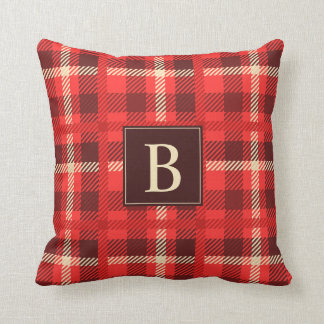 Coussin Rouge classique avec n'importe quel monogramme