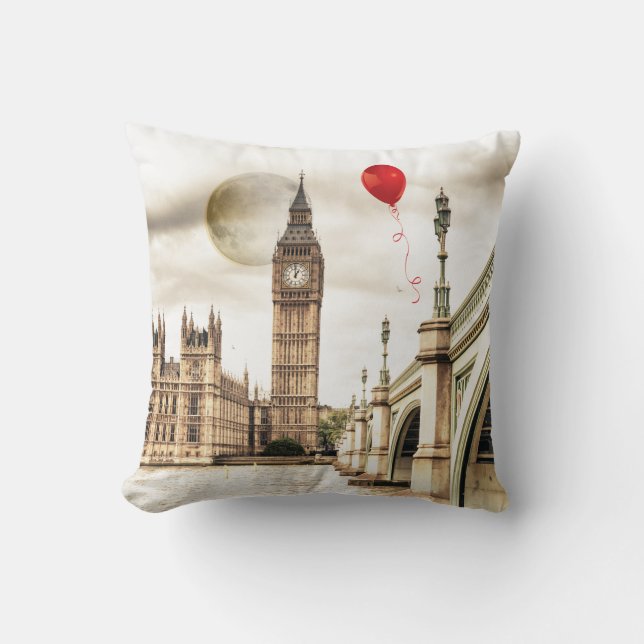 Coussin ROUGE d'accent de Big Ben (Recto)