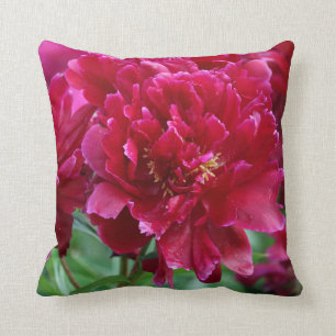 Coussin rouge de pivoine