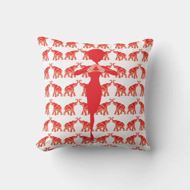 Coussin rouge de sororité d'éléphant (Recto)