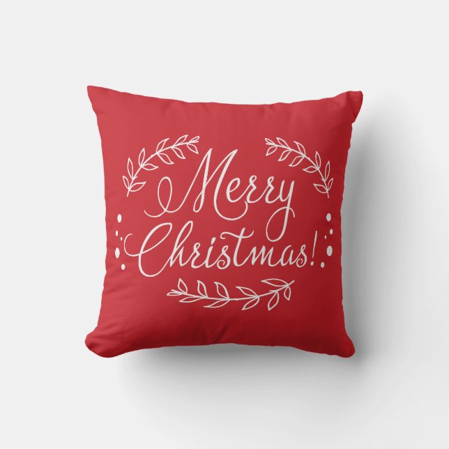 Coussin rouge et blanc de Joyeux Noël (Recto)