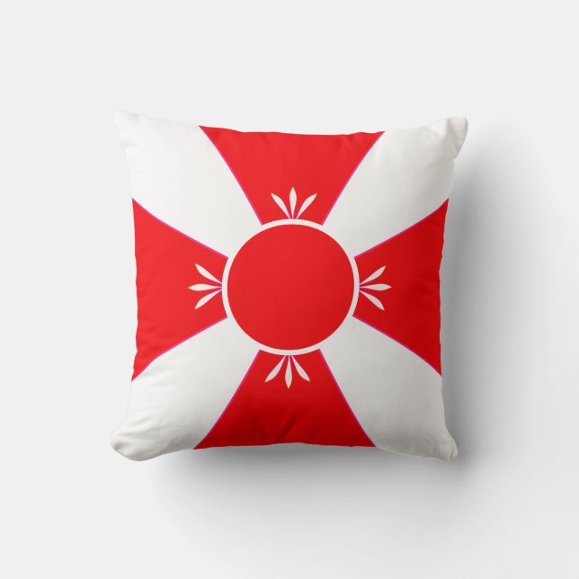 Coussin Rouge et blanc élégant (Recto)