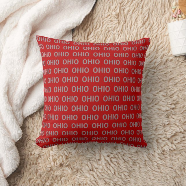 Coussin Rouge et Gris Ohio (Couverture)