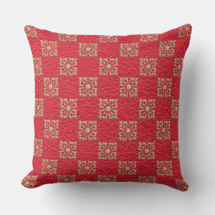 Coussin Rouge et or crinqué